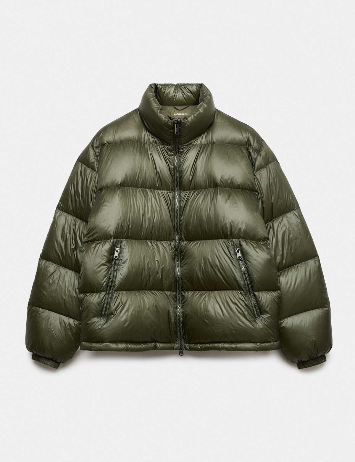 Women's Feather And Down Quilted Puffer Jacket - Teak | puffer jacket | SAVINTARI