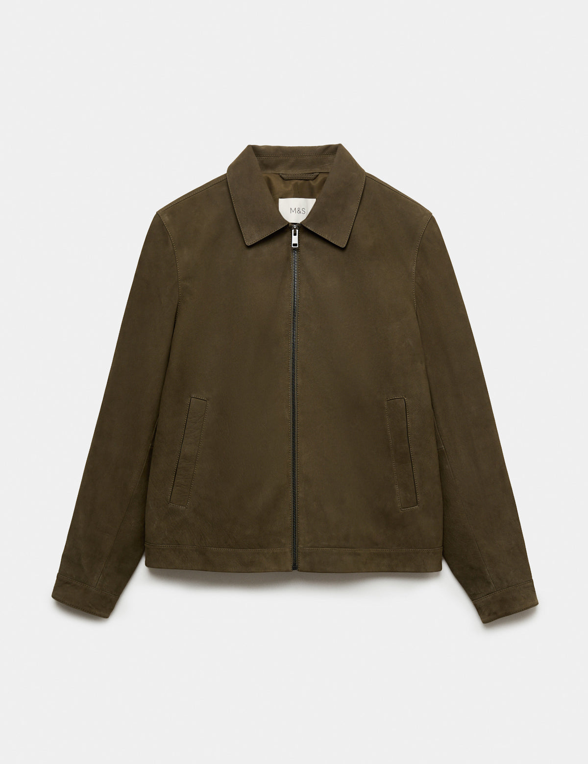 Men's Leather Jacket in Khaki | leather jacket | SAVINTARI