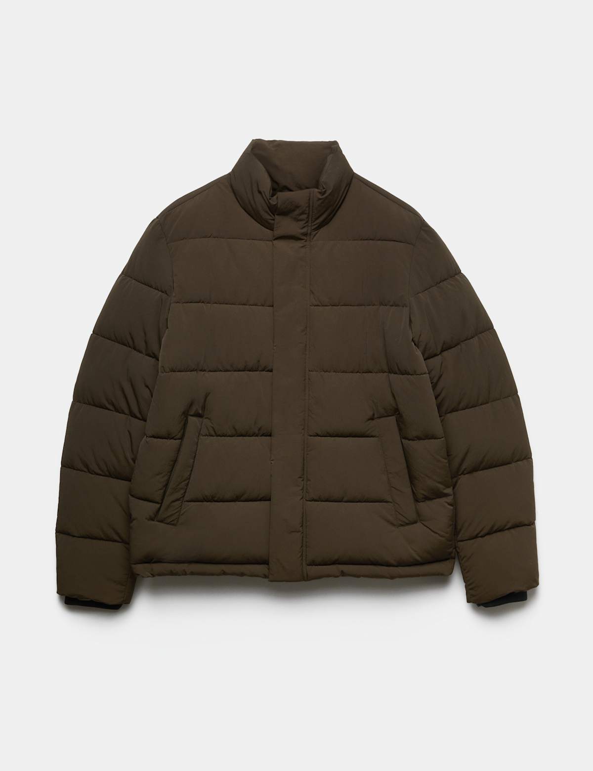 Women's Funnel Neck Puffer Jacket - Bitter Chocolate | puffer jacket | SAVINTARI