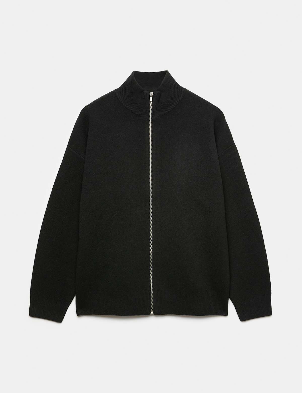 Women's Relaxed Fit Zip Through Funnel Neck Jacket - Grey Marl | hoodie | SAVINTARI