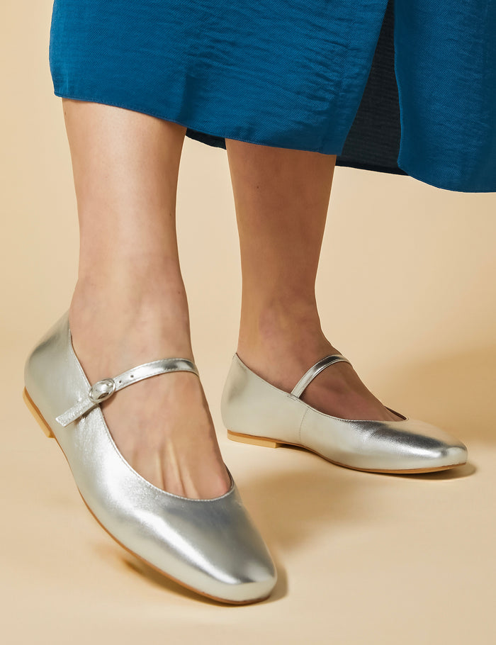 Ballet Flats · Silver