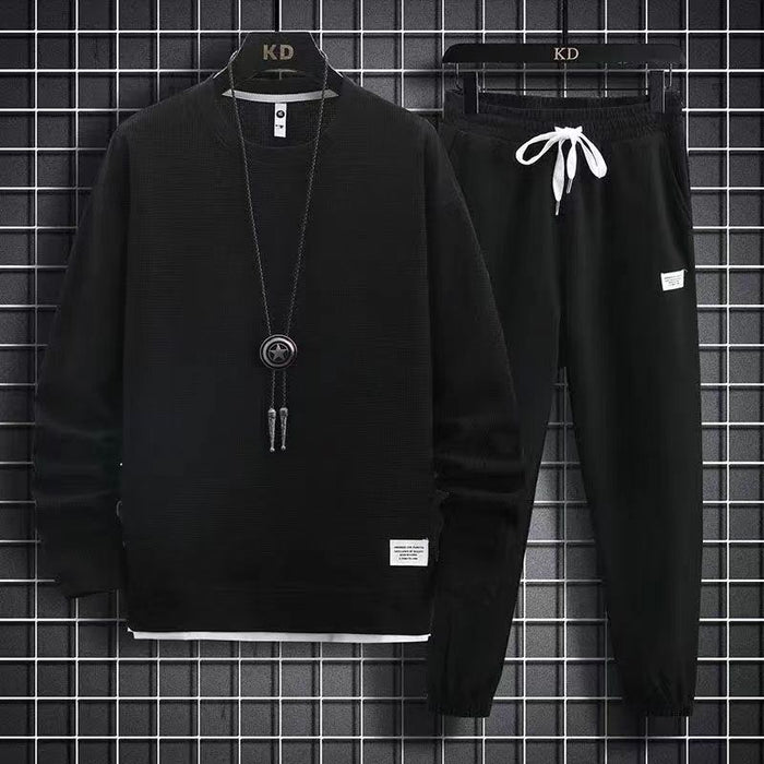 Men's PURE COTTON LEISURE SWEATSHIRT SET - COFFEE | Autumn Hoodie Layer | SAVINTARI