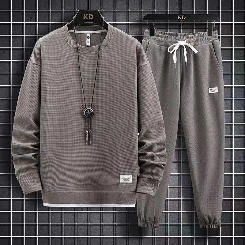 Men's PURE COTTON LEISURE SWEATSHIRT SET（50 - COFFEE | SAVINTARI
