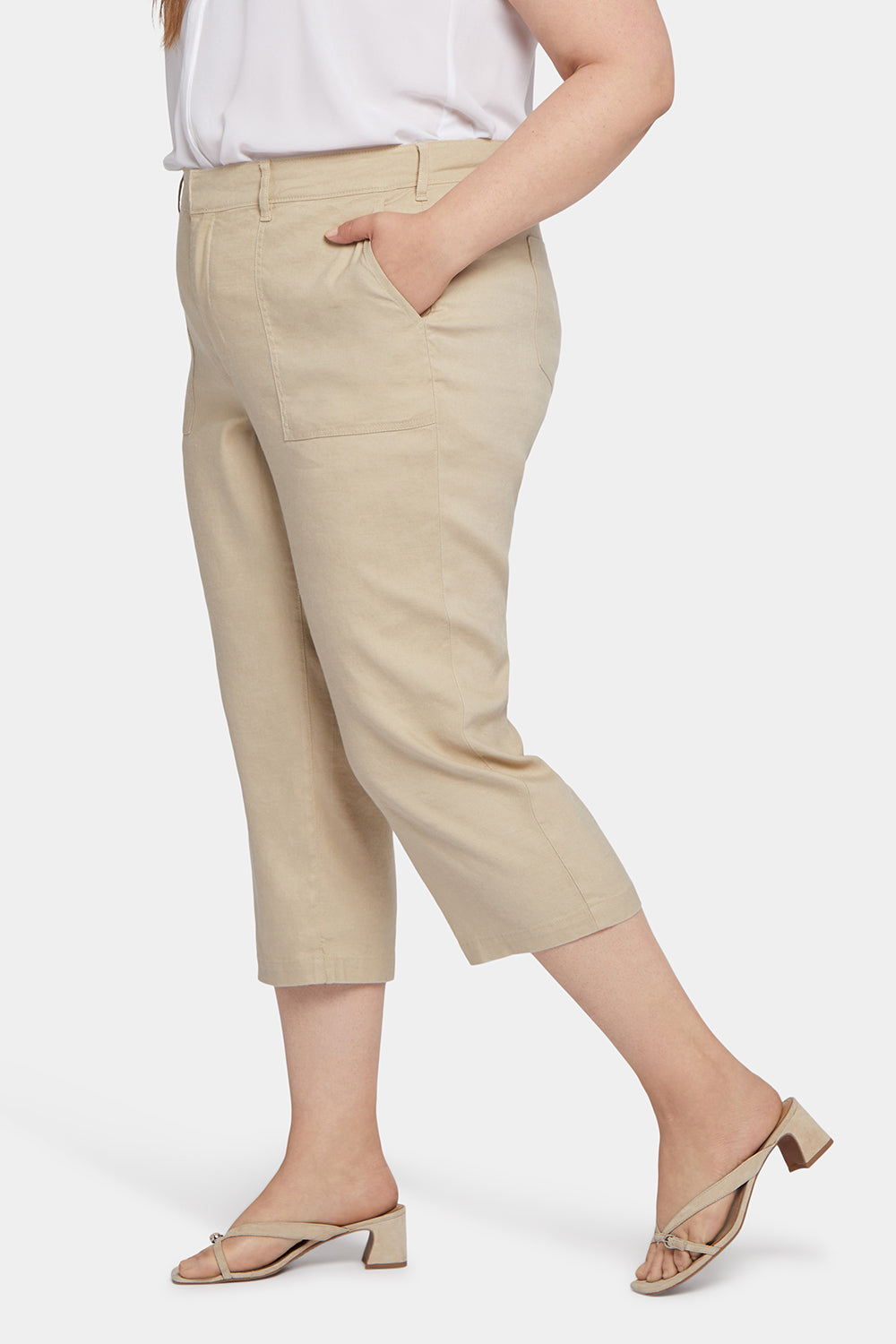 Utility Pants In Plus Size - Feather - women's trousers
