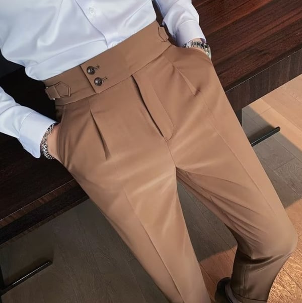 Men's Solid Color Straight Casual Trousers - Black | Smart Casual Trousers | SAVINTARI