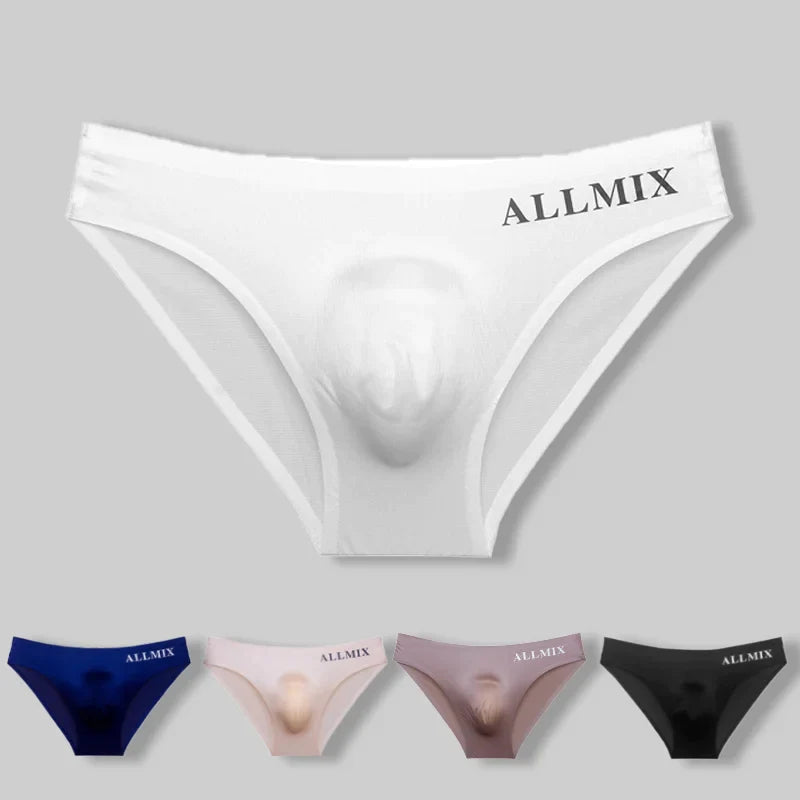 Men's Sexy Transparent Breathable Comfortable 3D Ice Silk Underwear - Black | SAVINTARI