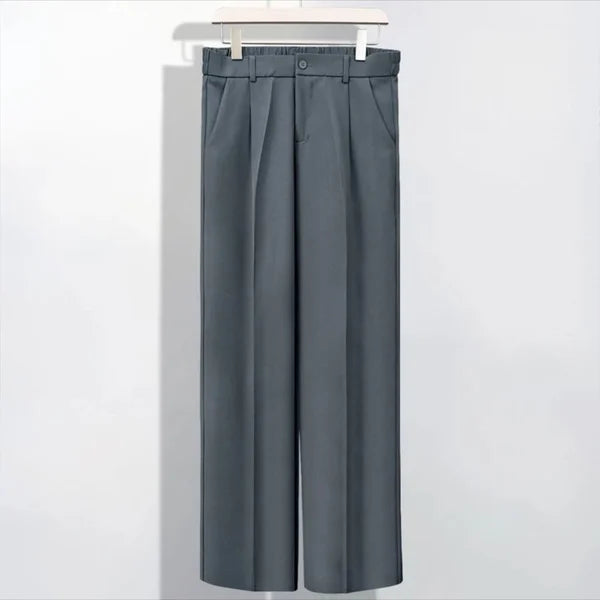 Men's Ice Silk Straight Leg Pants（50 - Black | SAVINTARI
