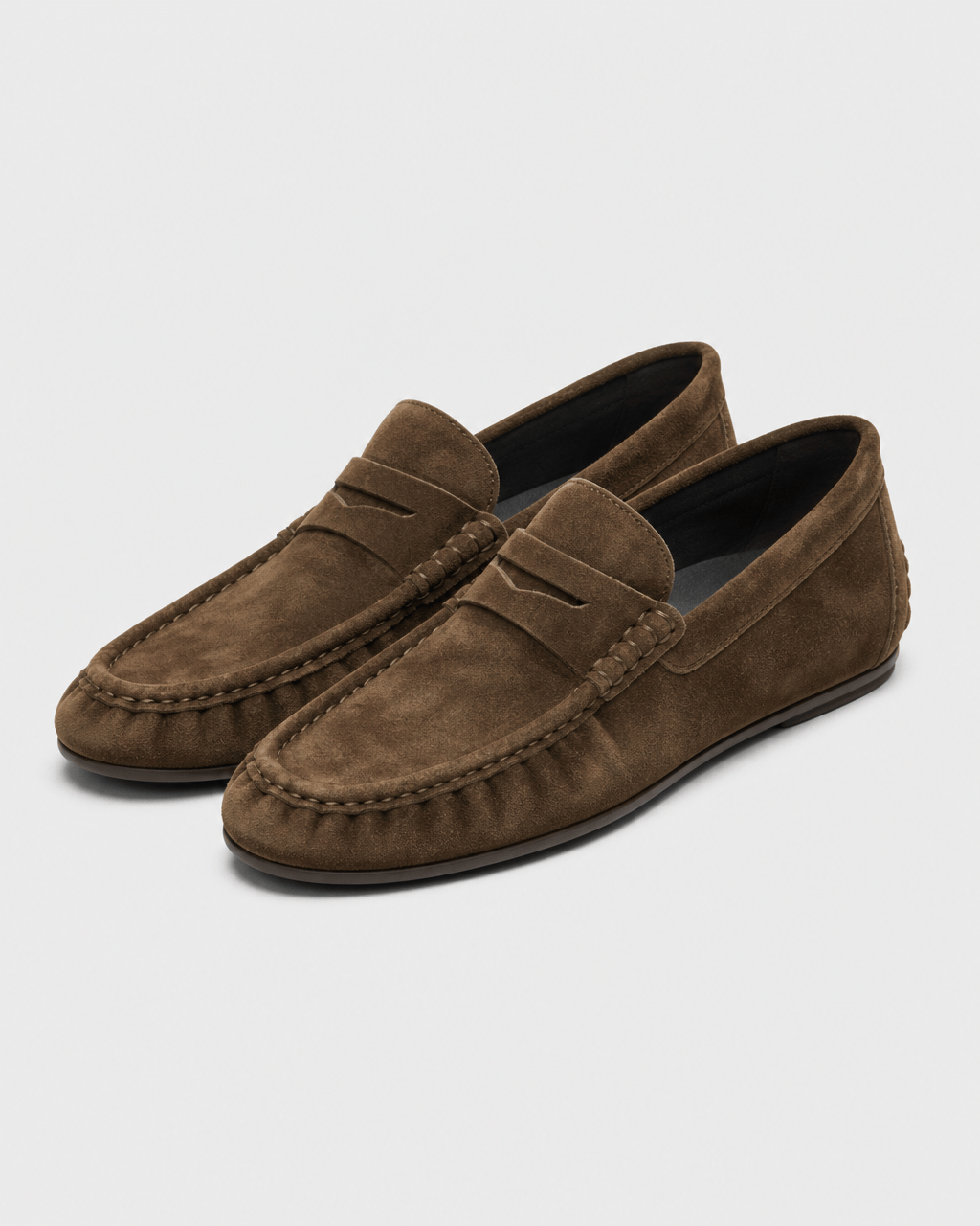 Men's Penny Loafers in Dark Brown | penny loafers | SAVINTARI