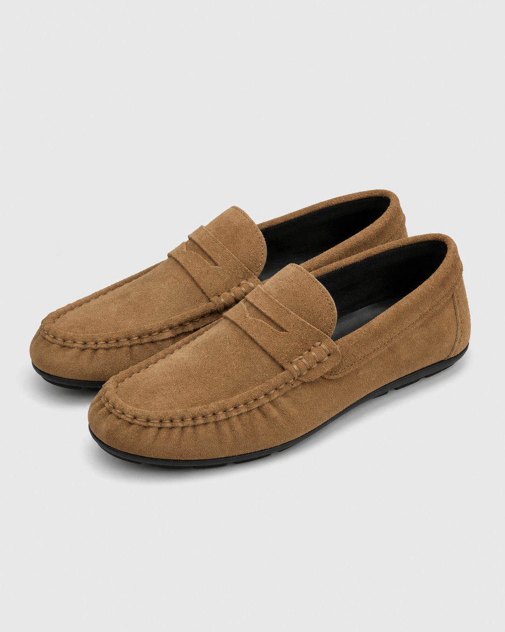 Men's Penny Loafers in Tan | penny loafers | SAVINTARI