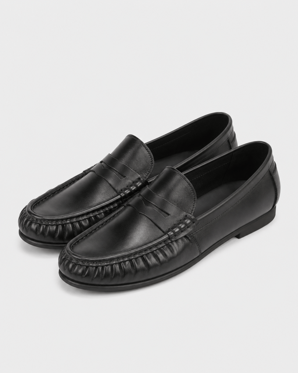 Men's Penny Loafers in Black | penny loafers | SAVINTARI