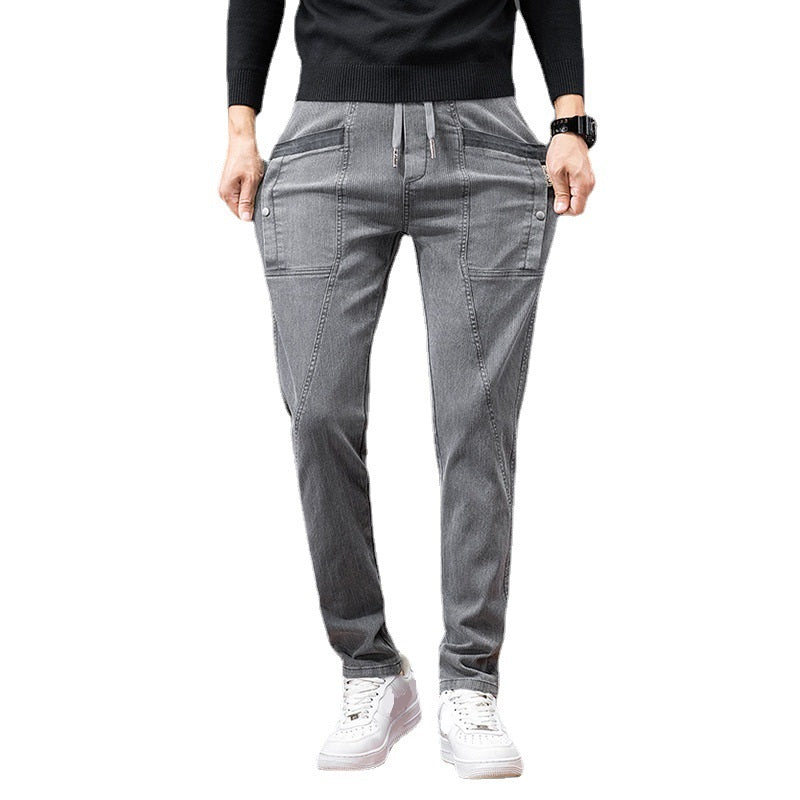 Men's Loose Large Pocket Casual Pants （50 - Gray | SAVINTARI