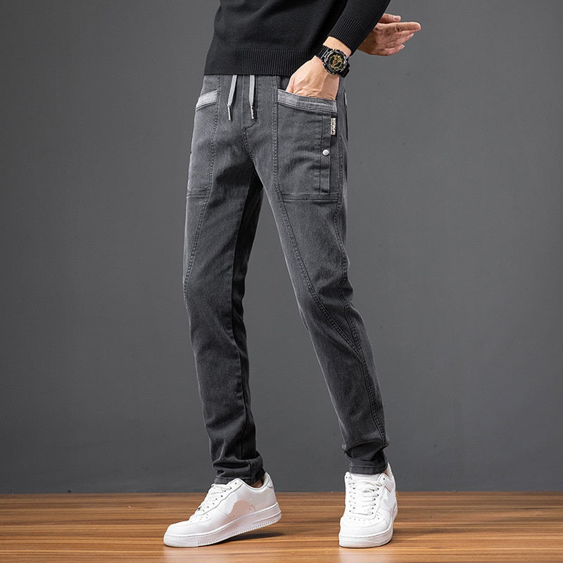 Men's Loose Large Pocket Casual Pants （50 - Gray | SAVINTARI