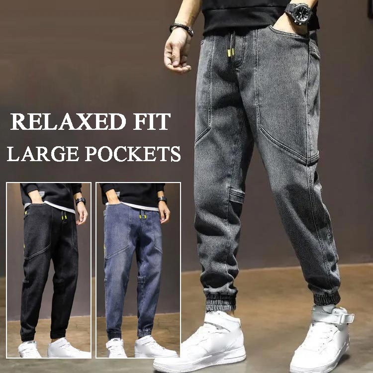 Men's Casual Hiking Jeans With Large Pockets（50 - Gray | SAVINTARI