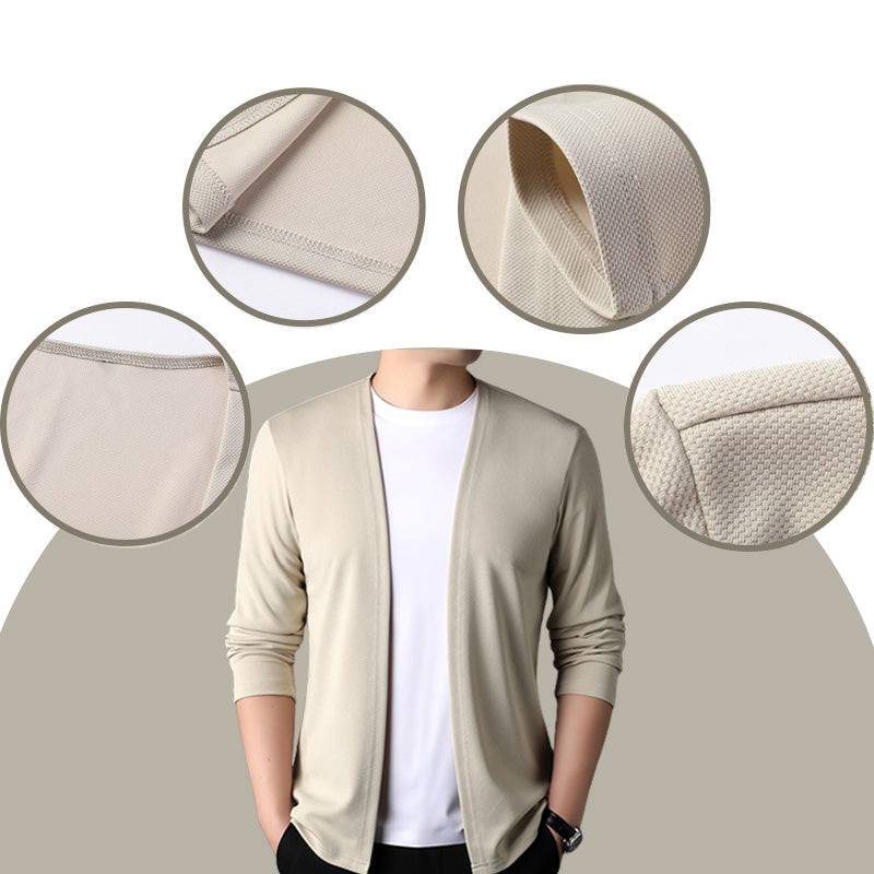 Men's [perfect gift] Fall Simple Casual Cardigan（50 - White | SAVINTARI
