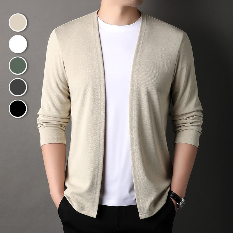 Men's [perfect gift] Fall Simple Casual Cardigan（50 - White | SAVINTARI