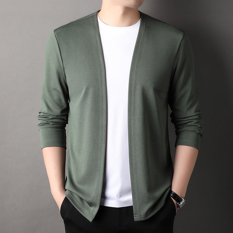 Men's [perfect gift] Fall Simple Casual Cardigan（50 - White | SAVINTARI