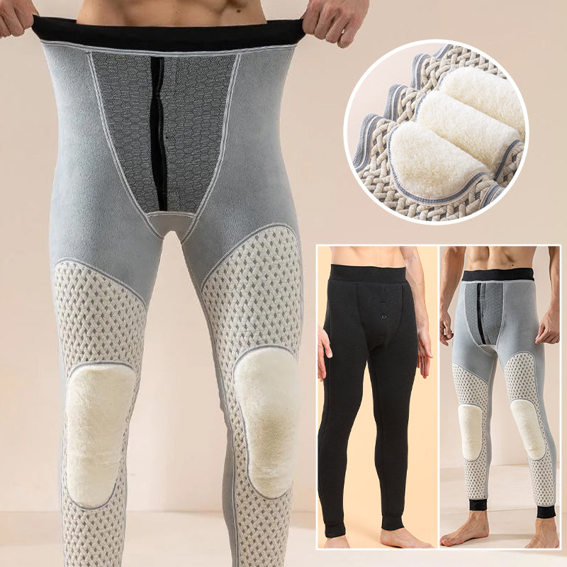 Men's Graphene Heating Knee Pads Warm Pants - Black | SAVINTARI