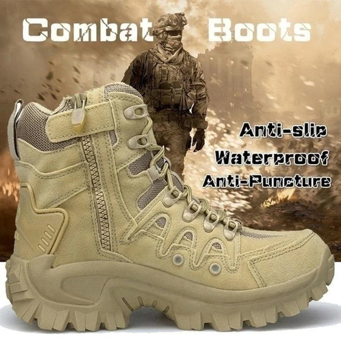 Men's Men Outdoor Waterproof Non-Slip Hiking Boots Combat Boots - 1201-Khaki | Autumn Boots | SAVINTARI