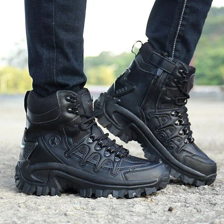 Men's Men Outdoor Waterproof Non-Slip Hiking Boots Combat Boots - 1201-Khaki | SAVINTARI