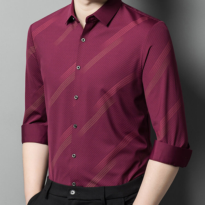 Men's 2024 New Year's Hot Sale - Business Casual Shirt（50 - Navy | SAVINTARI