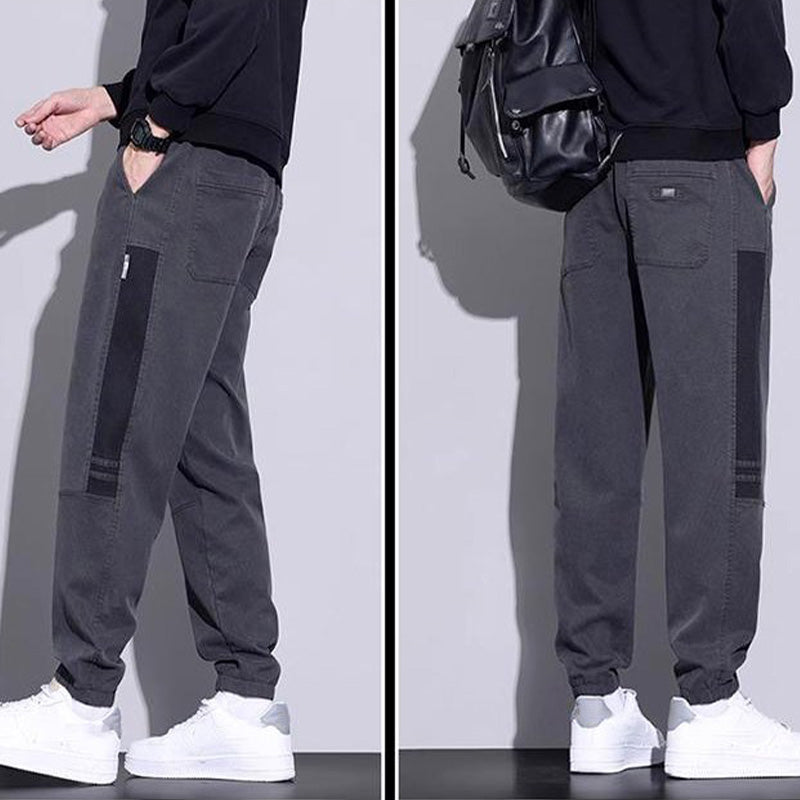Men's Ideal gift - versatile and comfortable loose-fitting drawstring cargo - Black | SAVINTARI