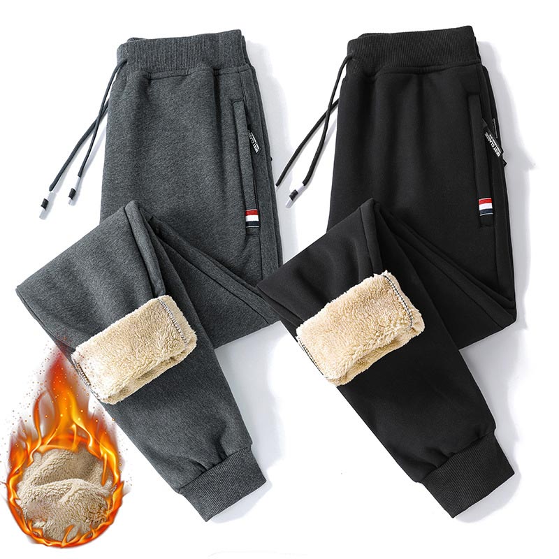 Men's Great Gift! Thermal Faux Cashmere Jogger Pants - Gray/Jogger Pants | SAVINTARI