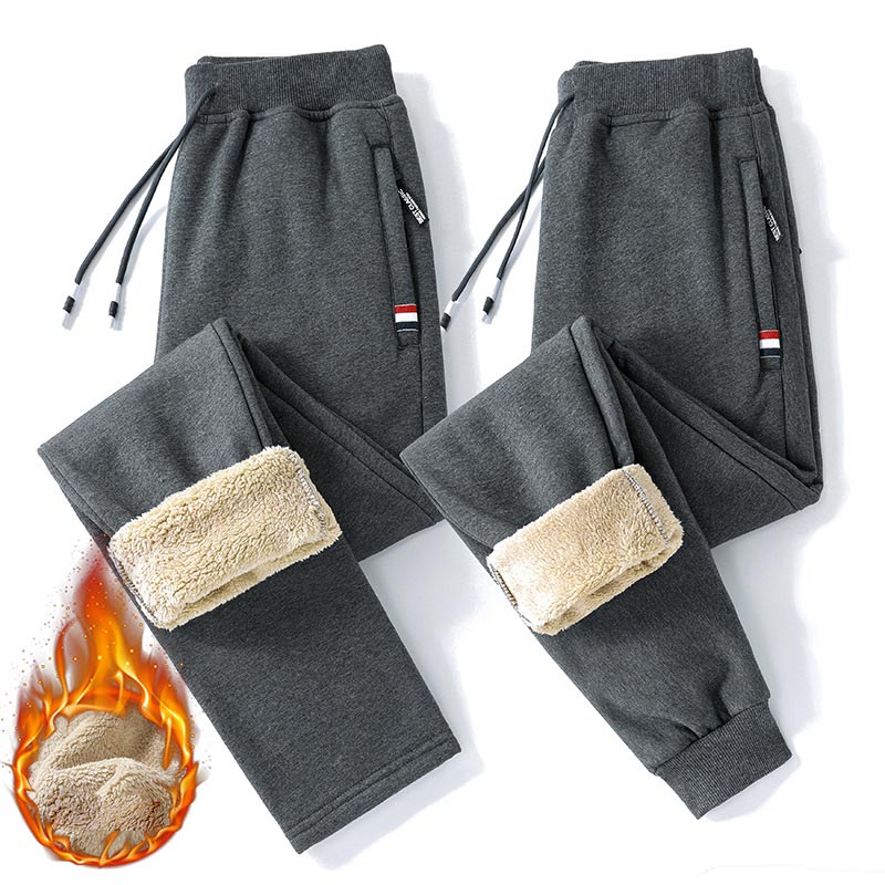 Men's Great Gift! Thermal Faux Cashmere Jogger Pants - Gray/Jogger Pants | SAVINTARI