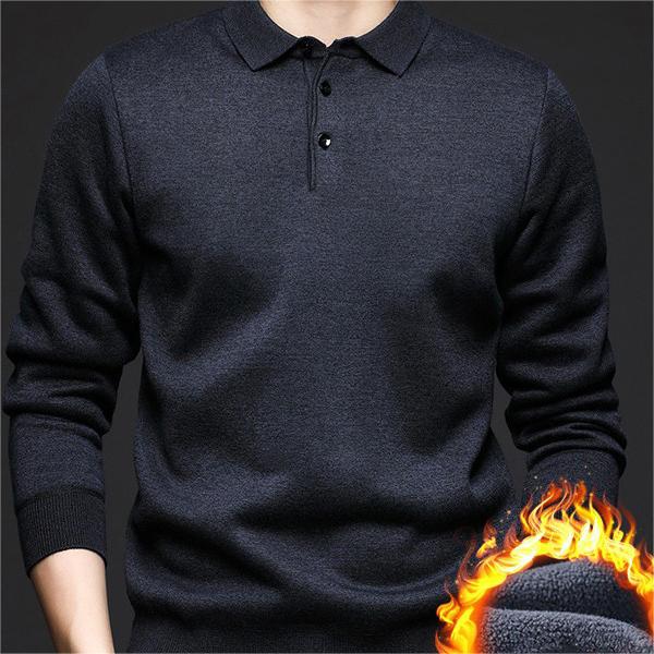 Men's Gift Choice - Winter Lapel Padded Thickened Sweater（50 - Gray-Brown | SAVINTARI