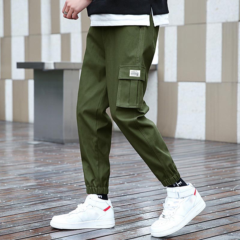 Men's Solid Color Casual Jogger Pants（50 - Khaki | SAVINTARI