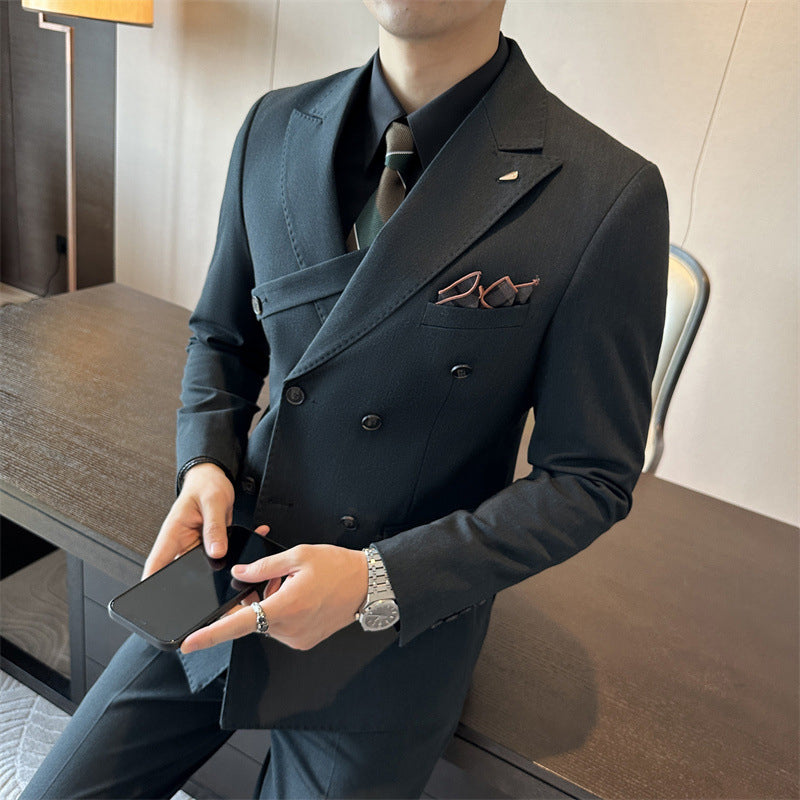 Men's Slim Fit Formal Suit - Coffee | SAVINTARI
