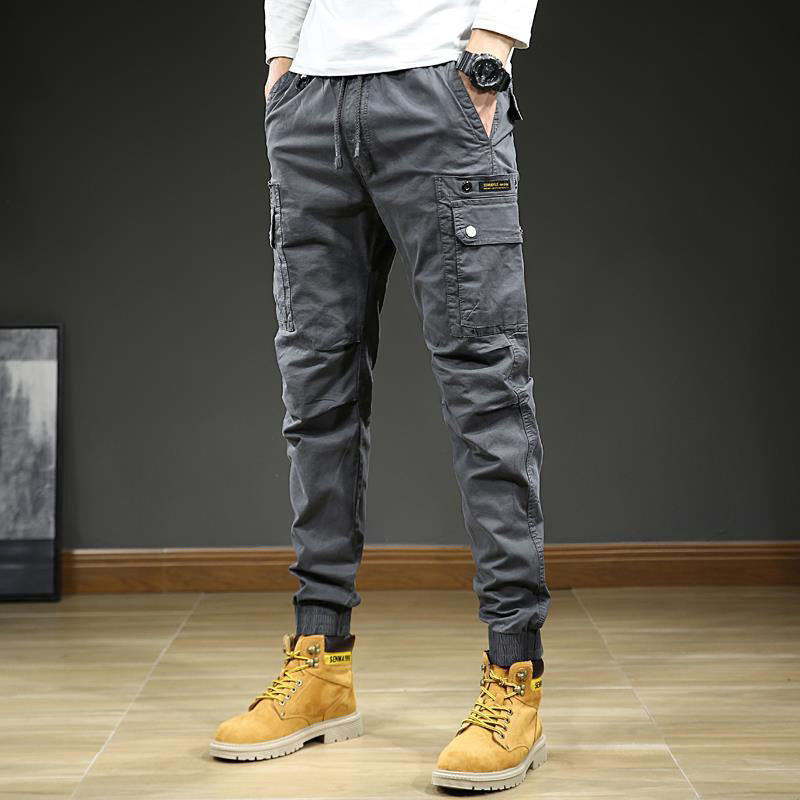 Men's Fashion Casual Multi-Pocket Tapered Sweatpants（50 - Black | SAVINTARI