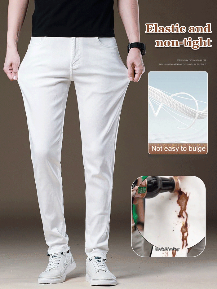 Men's Three-proof high-end Tencel jeans 49 - White | Everyday Denim | SAVINTARI