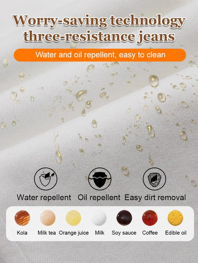 Men's Hot Sale Three-proof high-end Tencel jeans（49 - White | SAVINTARI