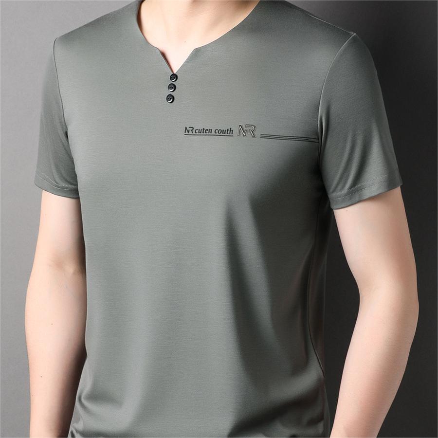Men's Stylish Soft Breathable Short Sleeve Top - Black | SAVINTARI
