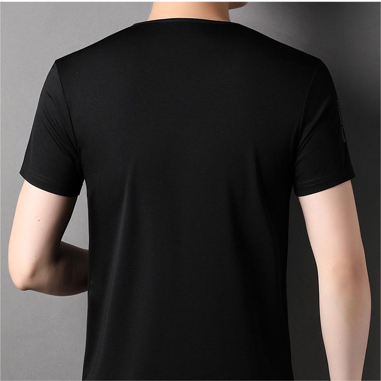 Men's Stylish Soft Breathable Short Sleeve Top - Black | SAVINTARI
