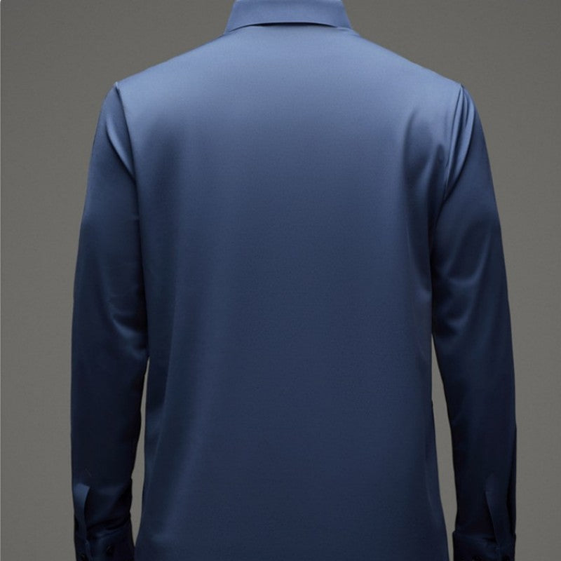 Men's Casual Trendy Printed Long Sleeve Shirt - Gray | SAVINTARI