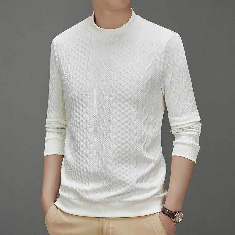Men's Cable Knit Pullover Sweater（50 - Black | SAVINTARI