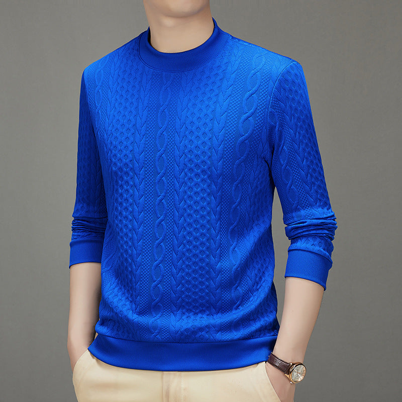 Men's Cable Knit Pullover Sweater（50 - Black | SAVINTARI