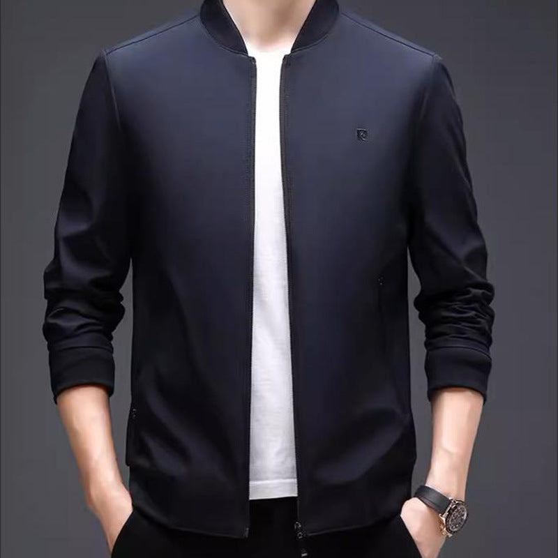 Men's Slim Fit Bomber Jacket - Casual & Business - Khaki | SAVINTARI