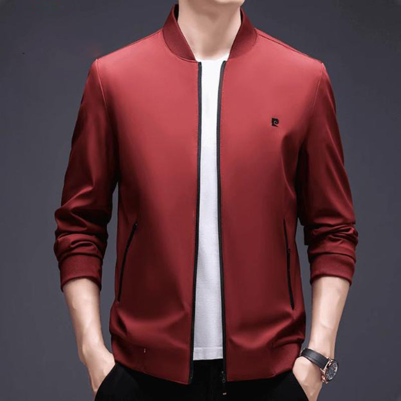 Men's Slim Fit Bomber Jacket - Casual & Business - Khaki | SAVINTARI