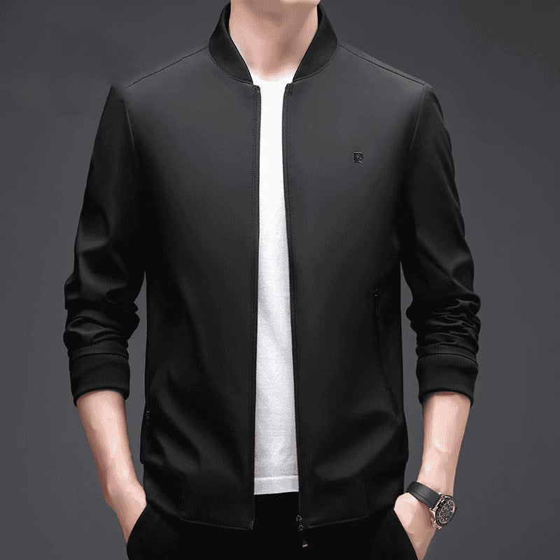 Men's Slim Fit Bomber Jacket - Casual & Business - Khaki | SAVINTARI