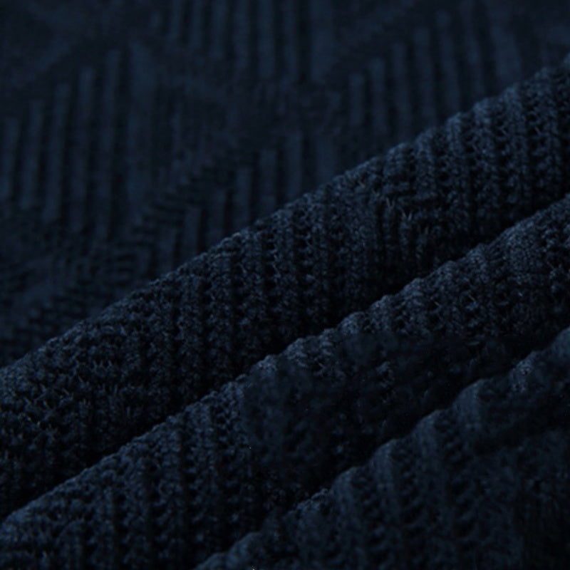 Men's New Arrival Fake Two Piece Lapel Knitted Sweater - Black-Grey | SAVINTARI