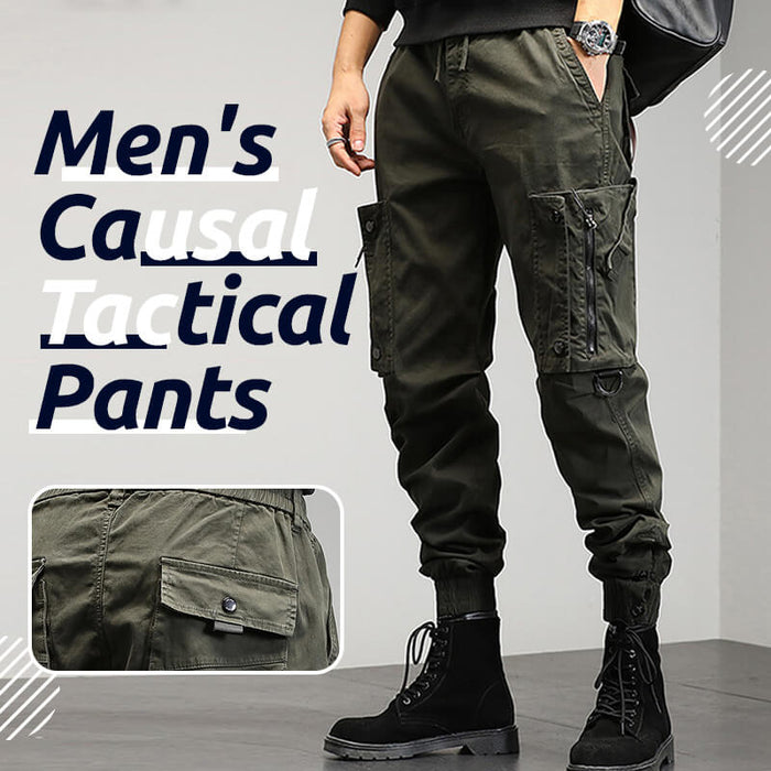 Men's Causal Tactical Cargo Pants - Green | Smart Casual Trousers | SAVINTARI