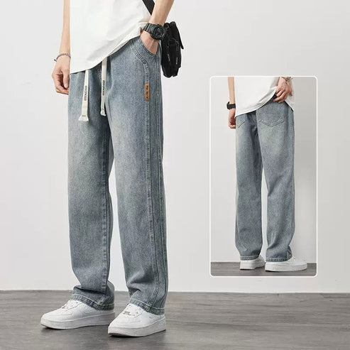 Men's ⏳HOT SALE Loose Straight Jeans - Retro Blue | SAVINTARI