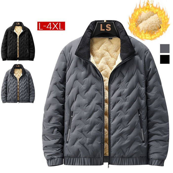 Men's Winter-Specials Quilted Winter Jacket with Fleece Lining - Black | Light Jacket Layer | SAVINTARI