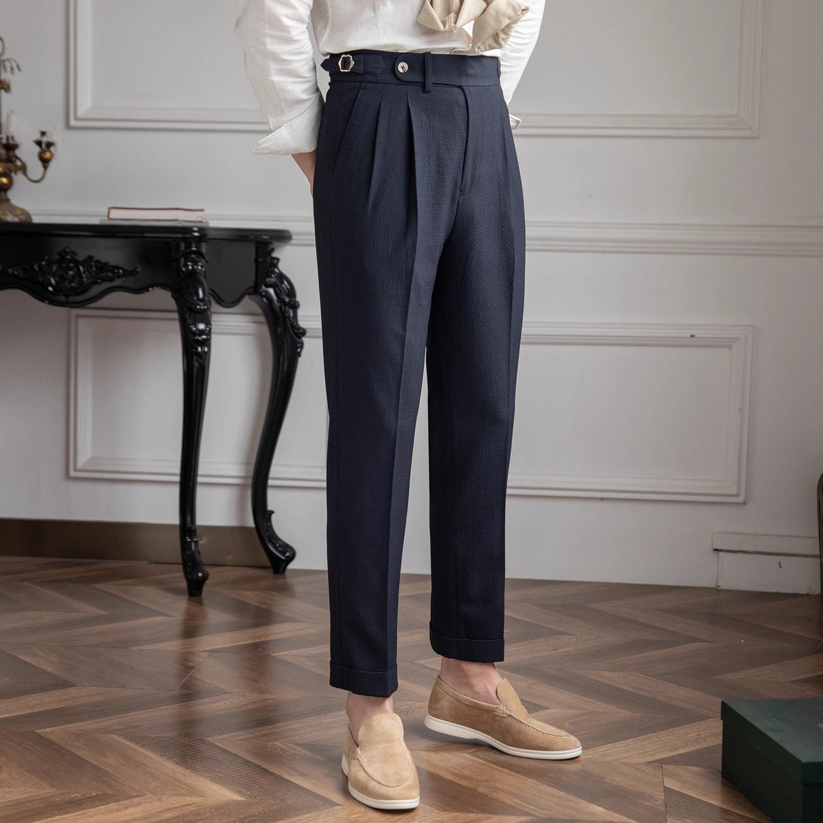 Men's Fashion Slim Fit Pants（50 - Navy | SAVINTARI