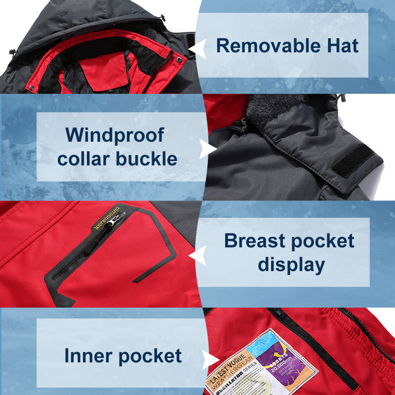 Men's The perfect Christmas gift for your family Waterproof Ski Jacket for - Black-Men | SAVINTARI