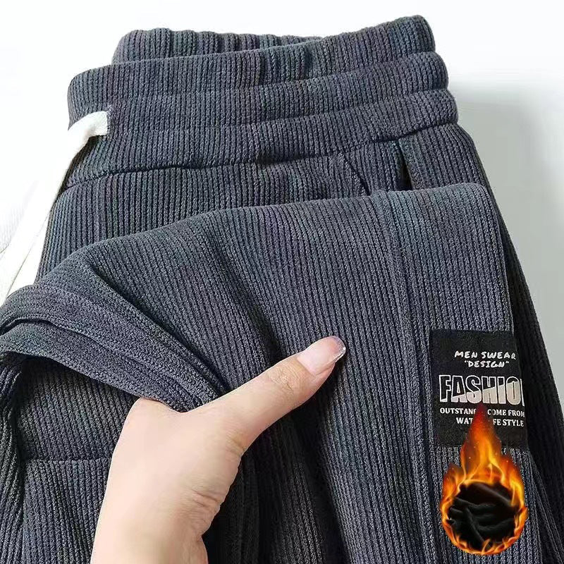 Men's Corduroy Casual Pants - Black | SAVINTARI