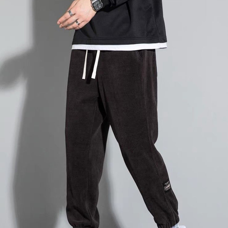 Men's Corduroy Casual Pants - Black | SAVINTARI