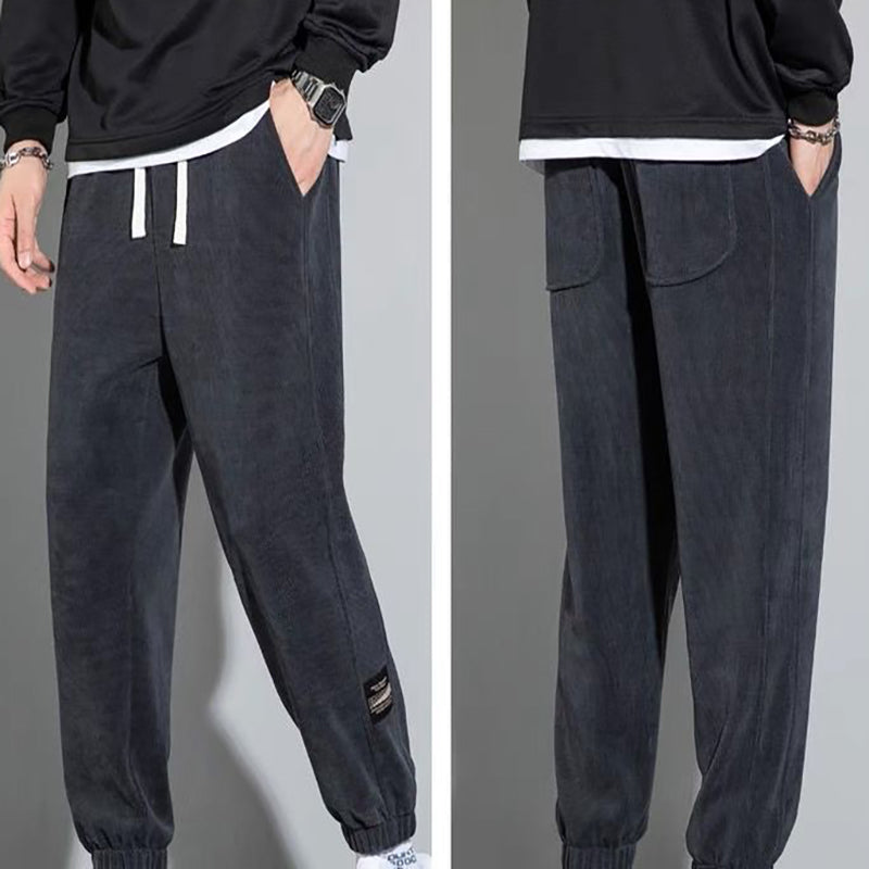 Men's Corduroy Casual Pants - Black | SAVINTARI